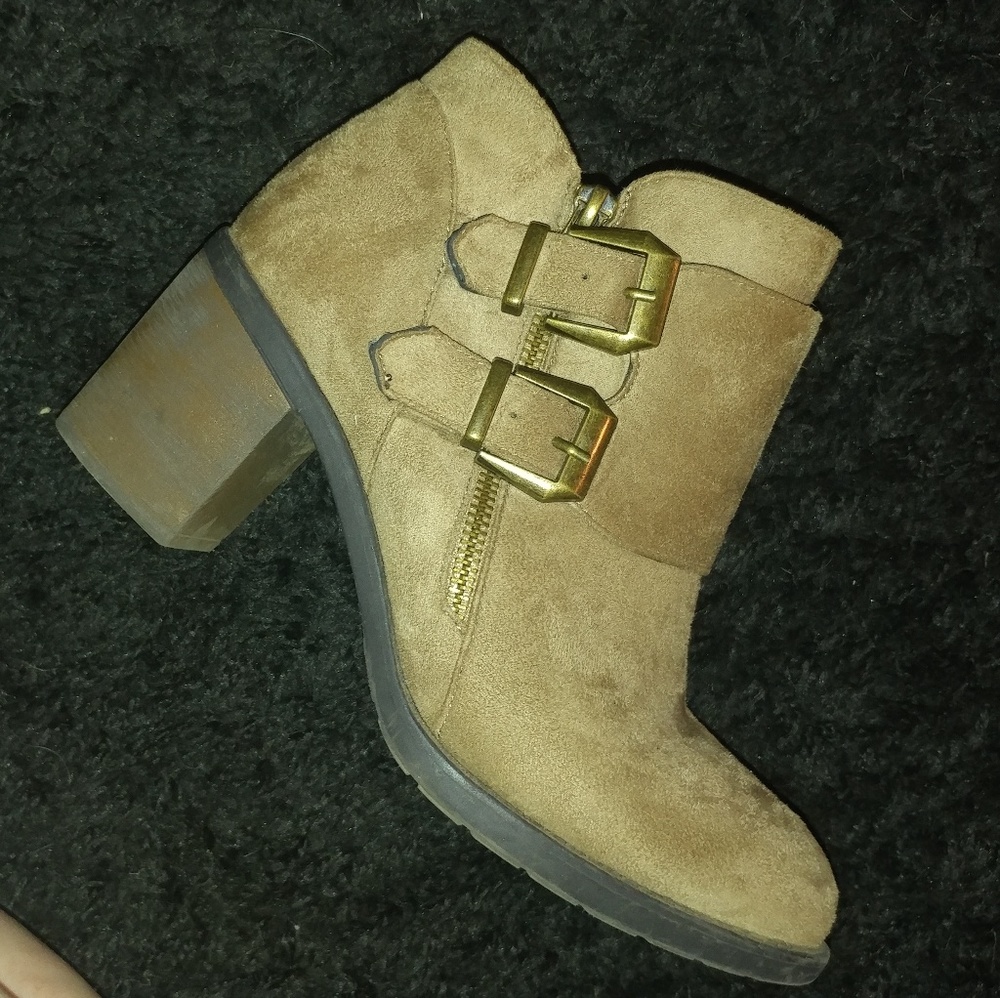 Tan suede ankle boots